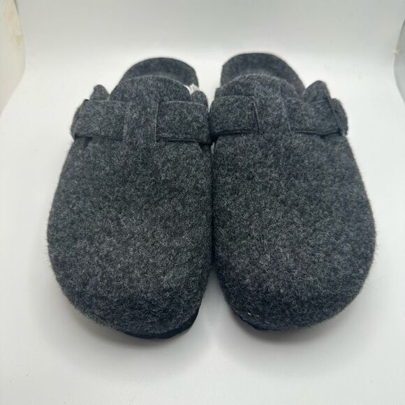 CUSHIONAIRE Hana Slip-On Buckle Clog with Cork Footbed +Memory Foam 6.5 CHARCOAL - Picture 2 of 7